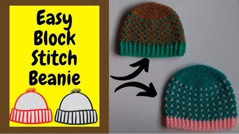 Block Stitch Beanie | Crochet Block Stitch | Crochet Baby Beanie | Baby Crochet | Crochet Beanie