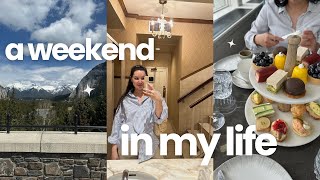 weekend vlog: afternoon tea at the banff springs hotel, going to a baby shower + home thrift haul