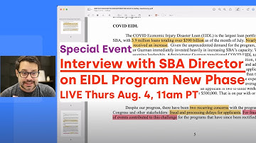LIVE: Interview w/ SBA Director on EIDL Program New Phase