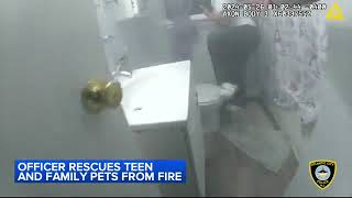 Body cam video captures Atlantic City officer rescuing teen, pets from fire