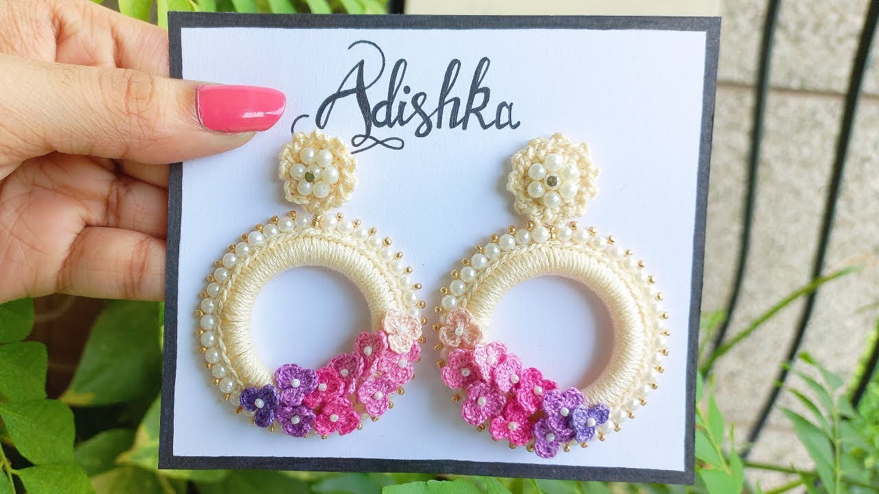 How to make Beautiful Crochet Flower Bead Earrings | SIMPLE, EASY AND CUTE | STEP BY STEP TUTORIAL