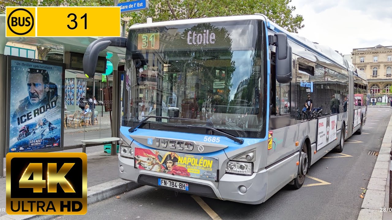 Bus 31 Gare de l'Est Charles de Gaulle Étoile YouTube Bus 31 Gare de l'Est Charles de Gaulle Étoile YouTube