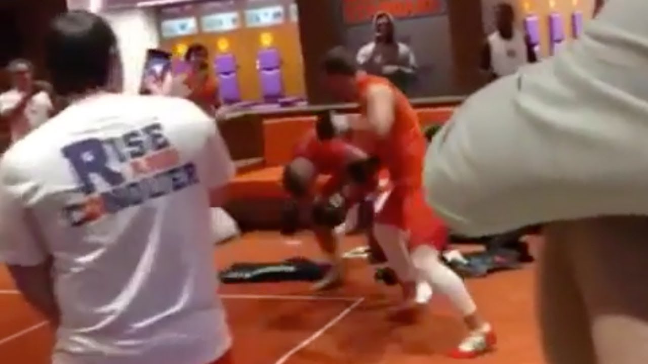 Clemson Teammates Brawl In Locker Room Fight Club