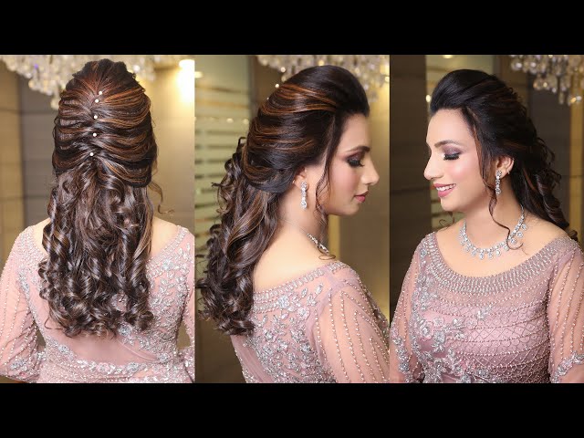 komal khan on Instagram | Hair style on saree, Long hair wedding styles,  Medium hair styles