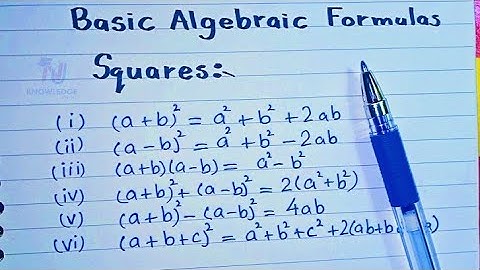 List of All Basic Algebraic Identities of Square and Cube || MathOguide