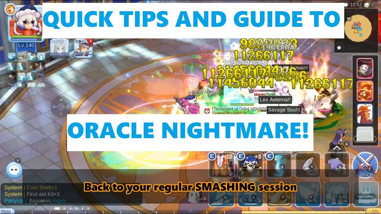 Quick Tips and Guide for Oracle Nightmare, SMASHING edition!