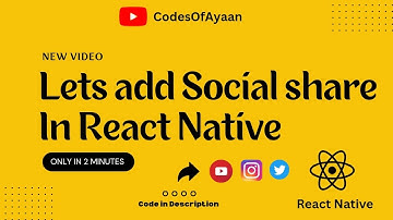 How to add Social share in React Native || Code in Description