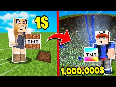 Minecraft Tnt Za 1 Vs Tnt Za 1 000 000 Vito I Bella Youtube