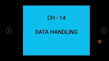 Ch-14 Data Handling ( pg 150,151)