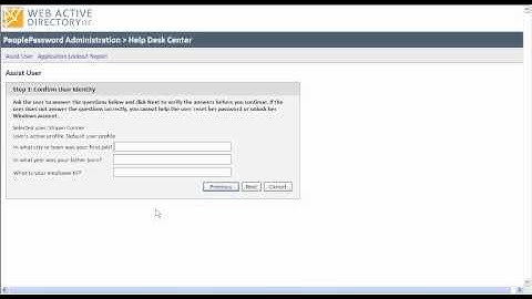 Active Directory Self-Service Password Reset and More:  Using the PeoplePassword Help Desk Center