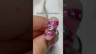 How to create 3D Nail Art with Polygel 💖 / Pink Velvet 3D Belt Nails! ✨ #nails #naildesign