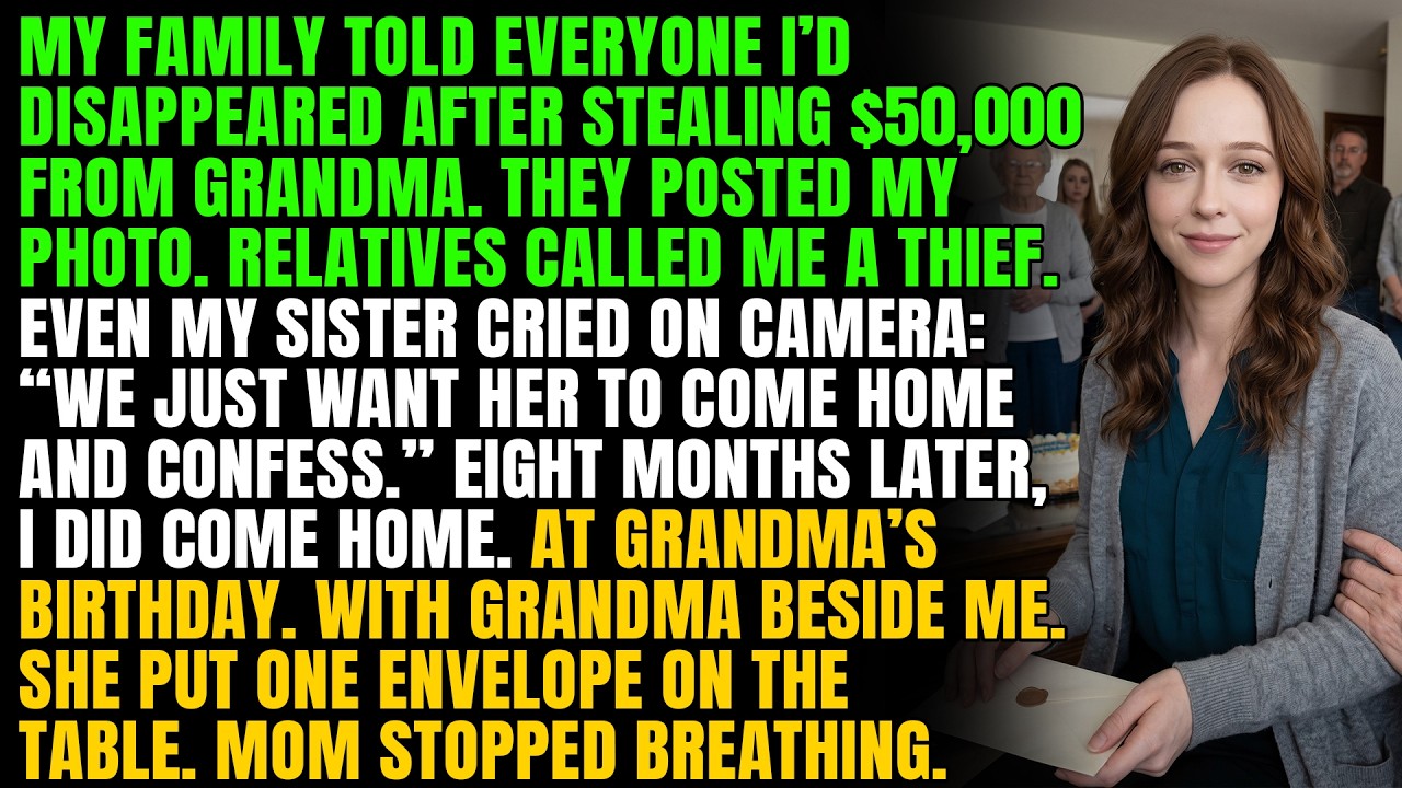 Meine Mutter sah mir direkt in die Augen und sagte: „Du hast 50.000 Dollar von der Frau gestohlen, die dich großgezogen hat. Du bist für uns tot.“ Mein Vater nickte nur. Meine Schwester weinte vor...