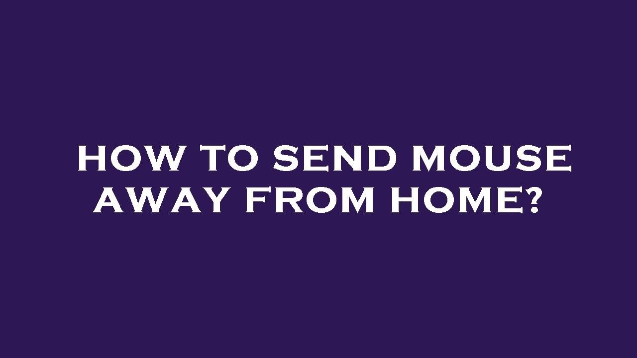 How to send mouse away from home? - YouTube