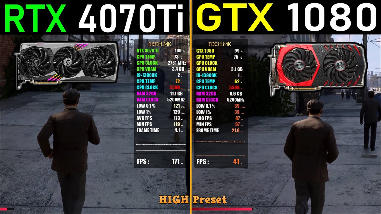 RTX 4070 Ti vs GTX 1080 i913900K Test in 8