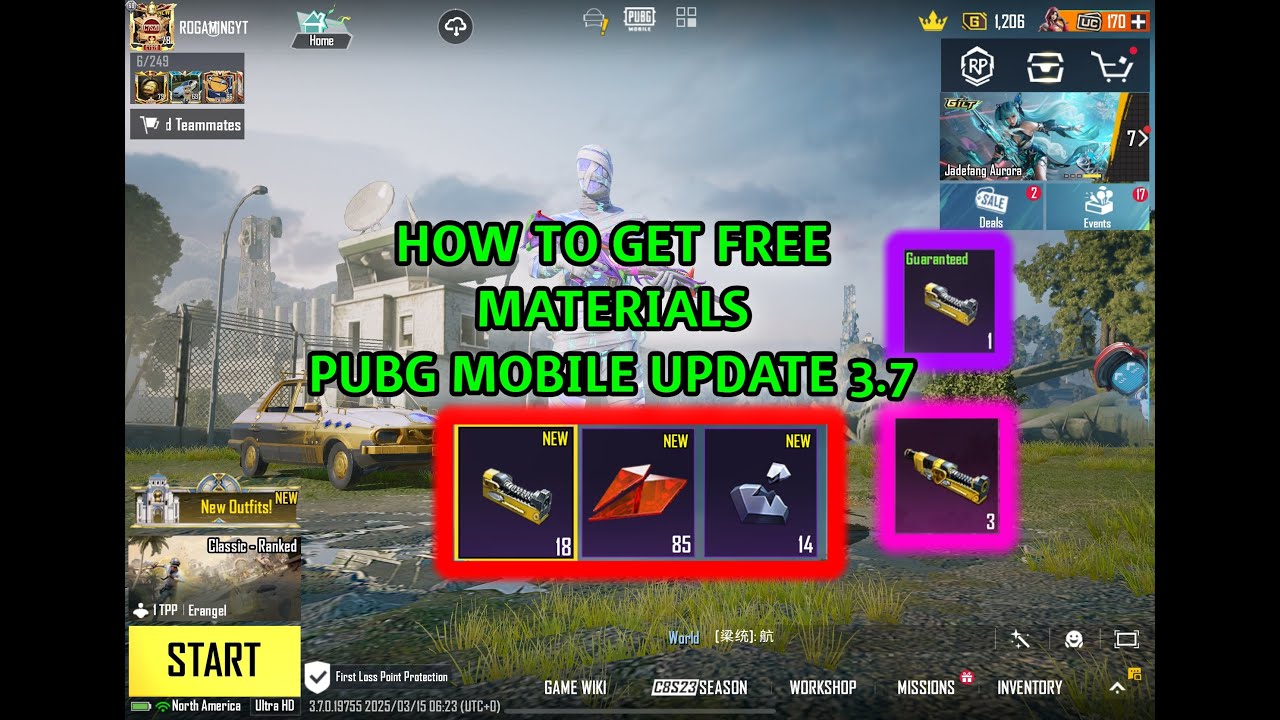How to Get free Materials PUBG Mobile 3.7