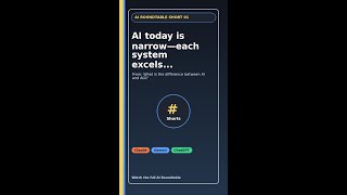 AI today is narrow—each system excels... #Shorts