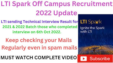 LTI Sending Technical Interview Results || L&T Rejection Mails || Interview Results? | L&T Infotech