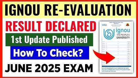 IGNOU June 2025 ReEvaluation Result Declared | How To Check IGNOU Revaluation Result June 2025 Exam