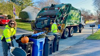 Brand New Tipper Garbage Truck Packing Pumpkins