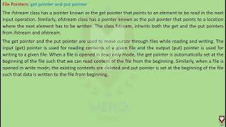 Full 13.File Pointers (get and put pointer) Guide