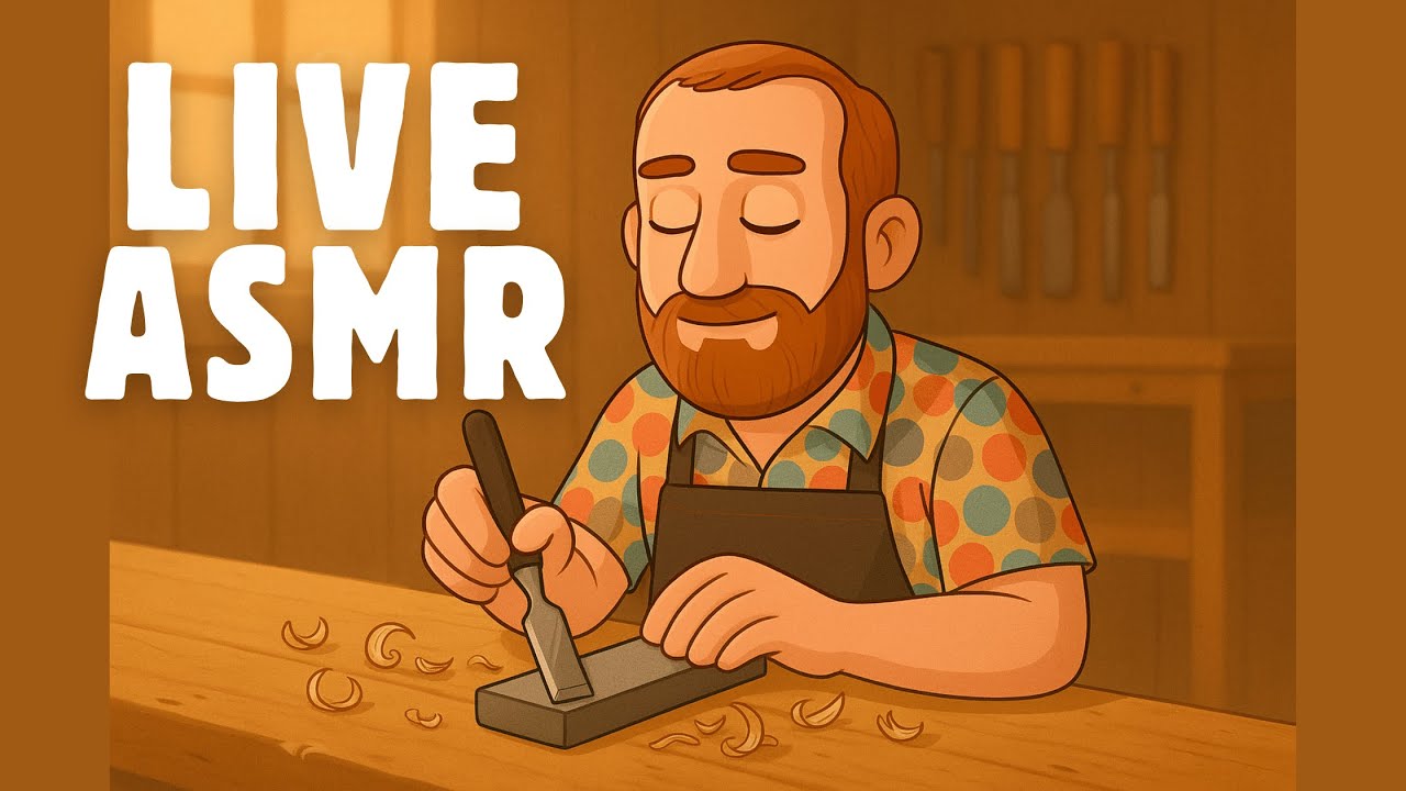 LIVE ASMR Carpentry | Sanding, Scraping, Sharpening — Hand Tool Sounds Only
