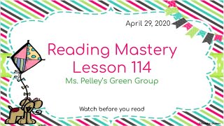 April 28th Reading Mastery