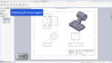 SolidWorks Drawing - Adding 3 views (No Audio)
