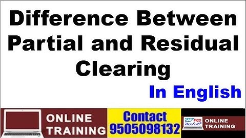 SAP FICO Batch - 4||Clearing Process||Partial and Residual || In English