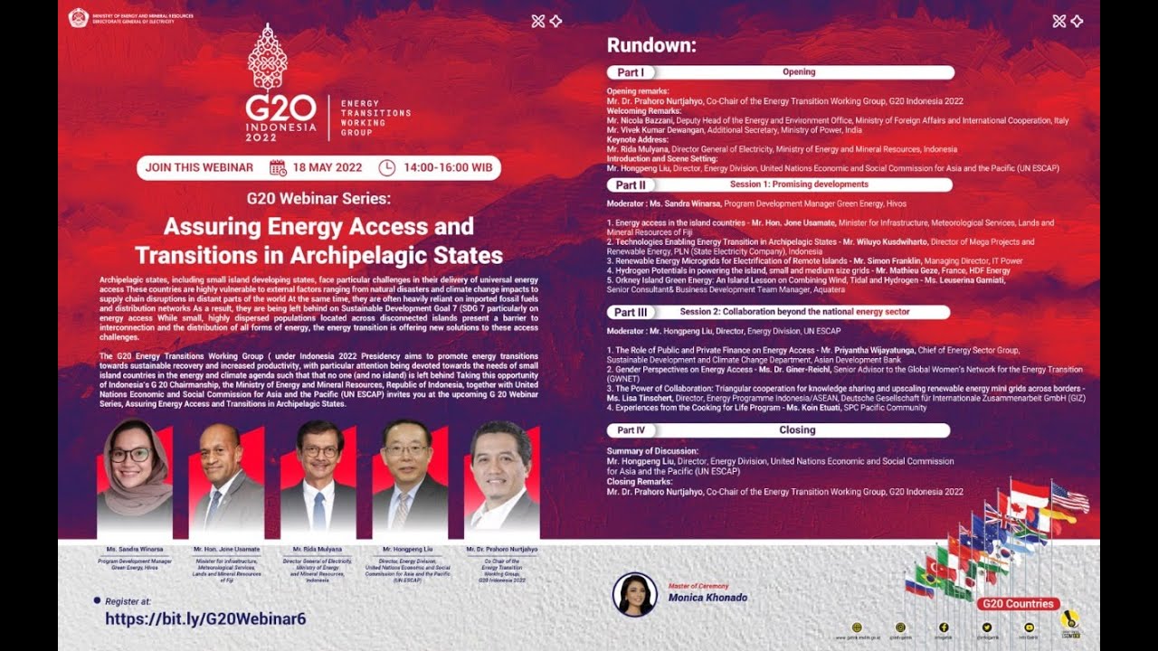 G20 Webinar Series: Assuring Energy Access and Transitions in Archipelagic States