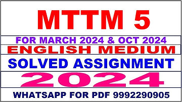 mttm 5 solved assignment 2024 | mttm 5 solved assignment in english 2023-24 | mttm 5 2024