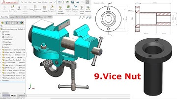 Clamp Mini Bench Vice in SolidWorks #9 Vice Nut