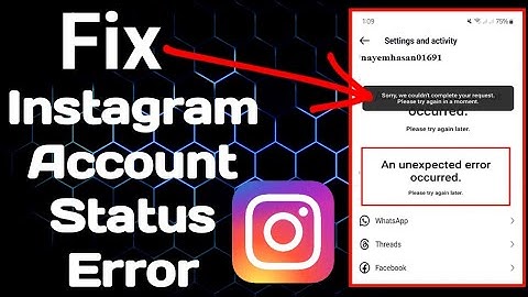 How to Fix Instagram Account Status An Unexpected Error Occurred || Instagram Account Status Error