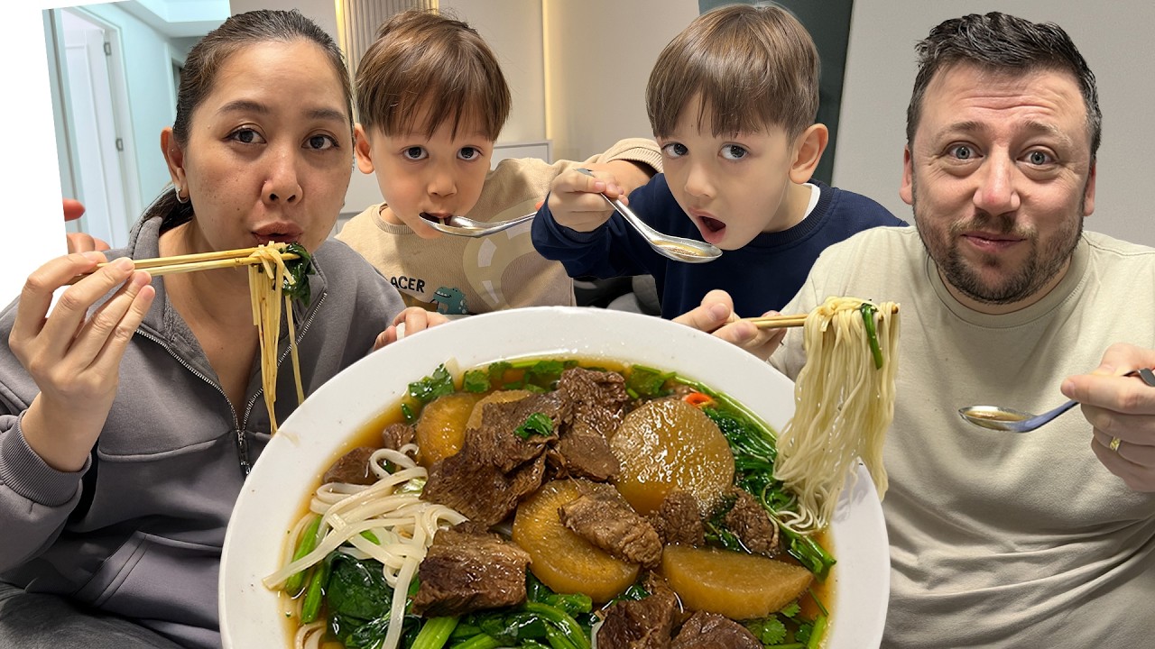 VLOG | ก๋วยเตี๋ยวเนื้อเปื่อย ทำทีไรลูกกับสามีตุรกีชอบสุดๆ เบิ้ลกันจนทำไม่ทัน