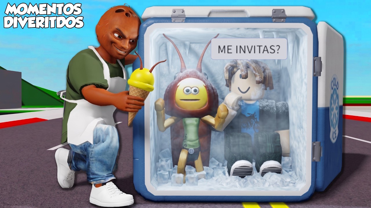 ESCAPA DE LA HELADERÍA DE COCARDO EN BROOKHAVEN (momentos divertidos) (roblox)