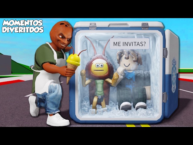 ESCAPA DE LA HELADERÍA DE COCARDO EN BROOKHAVEN (momentos divertidos) (roblox)