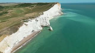 Breathtaking Drone view from above Seaford Beach
