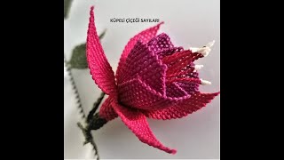 İĞNE OYASI KÜPELİ ÇİÇEĞİ SAYILARI (17.VİDEO) (needle lace flower making)