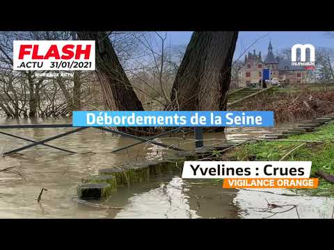 Yvelines : Les Mureaux, Poissy, Mantes La jolie, La crue de la Seine continue