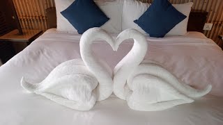 how to make towel folding swan||beautiful design||bed decoration|housekeeping art|RB LOVE#viralvideo