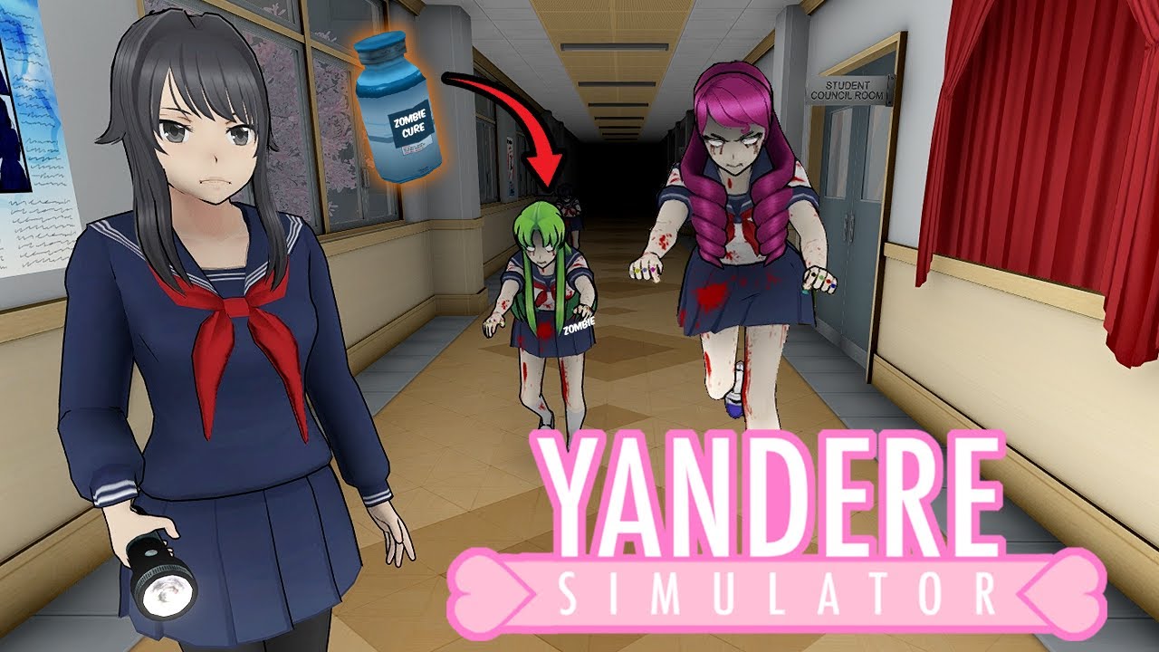 THERES ZOMBIES IN YANDERE SIMULATOR (and I have to find the cure?!)