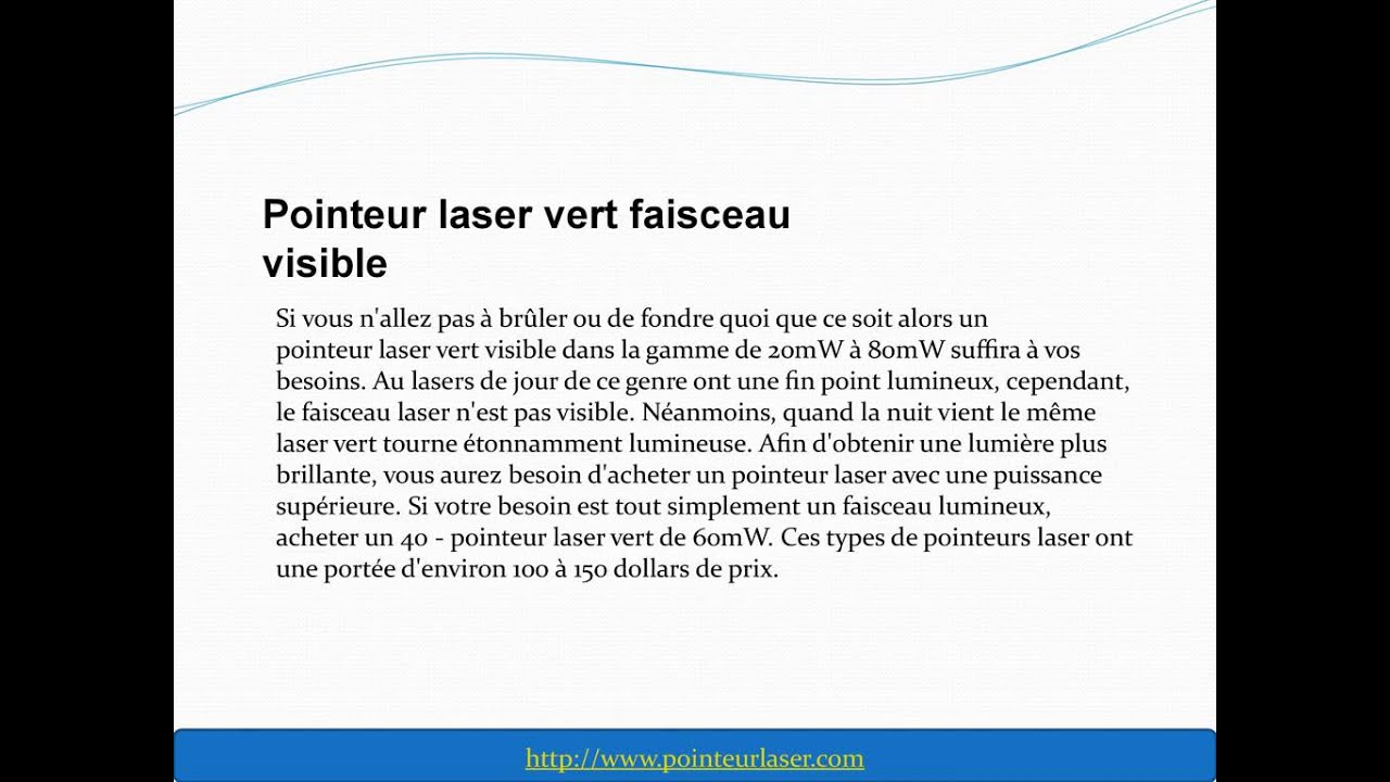 Pointeurs laser vert   Comment choisir un