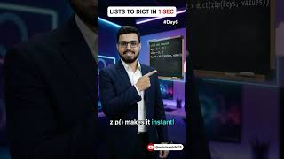 Convert 2 Lists into a Dict in Python! 🐍 #shorts #python #coding #jee #jeeadvanced #iit #day6 #ai