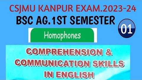 COMPREHENSION & COMMUNICATION SKILLS IN ENGLISH