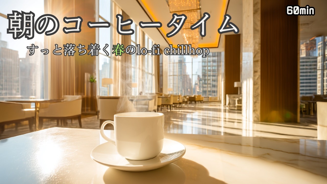 【朝カフェBGM】すっと落ち着く春のlo-fi chillhop｜コーヒーを飲みながら｜Urban lo-fi cafe music for morning coffee time｜60min