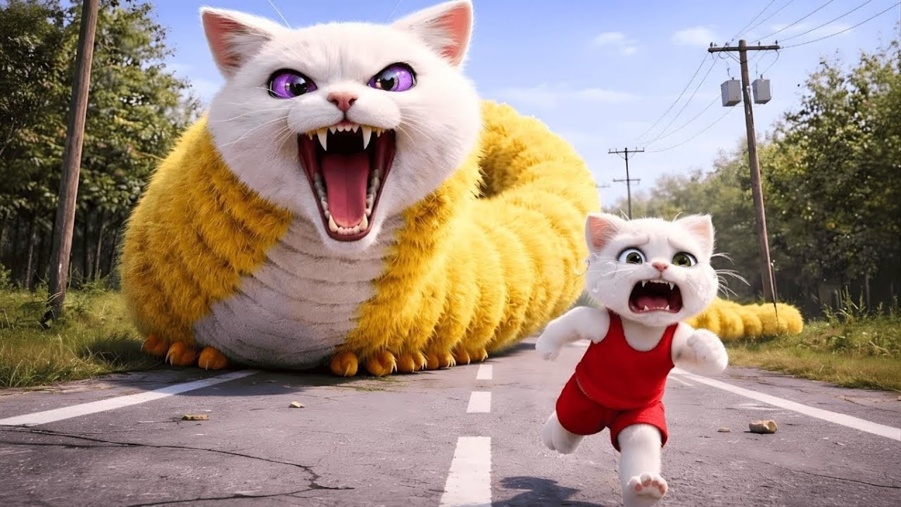 🥺OMG!A tiny kitten faces a caterpillar A heartbreaking moment that will make you cry 🐱