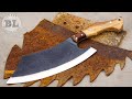 Making a large kitchen knife from an Old Saw Blade