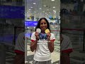 Singapore sprinter Shanti Pereira touches down at Changi Airport after Asian Games success