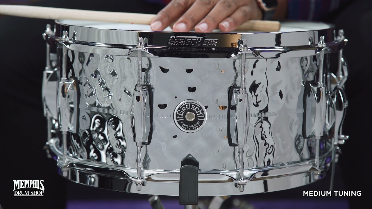 Gretsch 14x6.5 USA Brooklyn Hammered Chrome Over Brass Snare Drum Gretsch 14x6.5 USA Brooklyn Hammered Chrome Over Brass Snare Drum