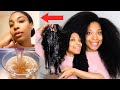 I Drenched My Natural Hair With Flaxseed Gel To Do This Protective Style | FROM BIG HAIR TO LOW BUN