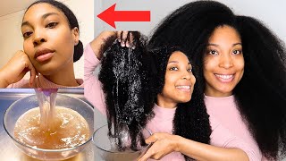 I Drenched My Natural Hair With Flaxseed Gel To Do This Protective Style | FROM BIG HAIR TO LOW BUN
